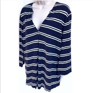 🆕 GAP striped 3/4 sleeve popover blouse top XL
